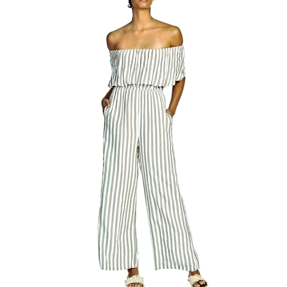 Elan Off The Shoulder/Strapless Duo Style Jumpsuit Romper - Picture 3 of 13